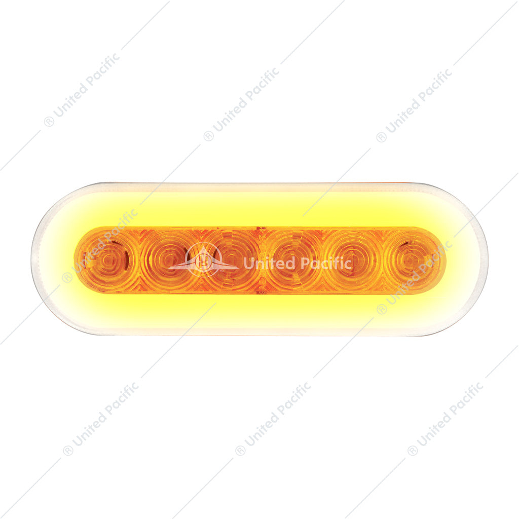 22 LED 6" Oval GloLight Turn Signal Light Amber LED/Clear Lens  -  37131