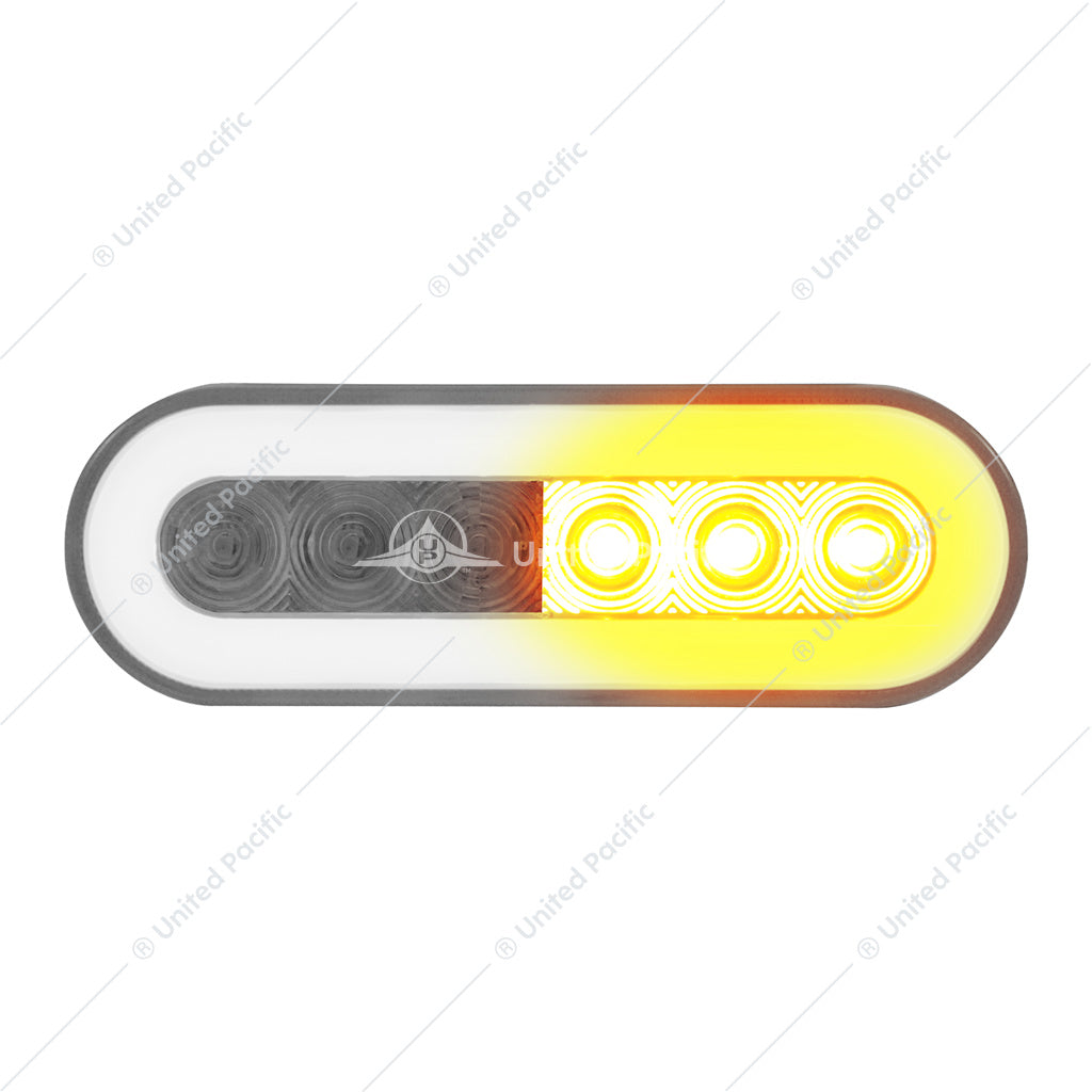 22 LED 6" Oval GloLight Turn Signal Light Amber LED/Clear Lens  -  37131