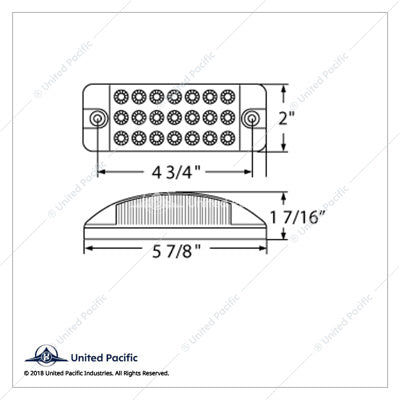 21 LED Reflector Rectangular (Clearance/Marker) Red LED/Red Lens  -  38257
