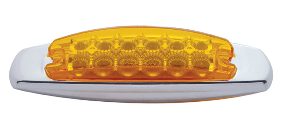 12 LED Reflector Rectangular Light with Bezel (Clearance/Marker) Amber LED/Amber Lens -  38305