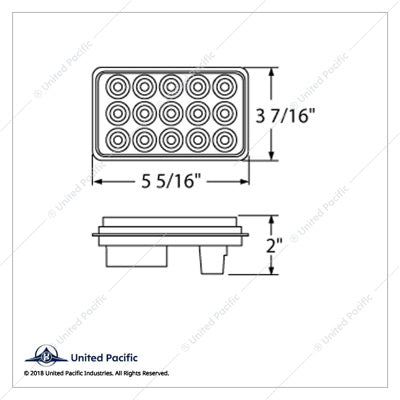 15 LED Rectangular Back-up Light  - 38778B