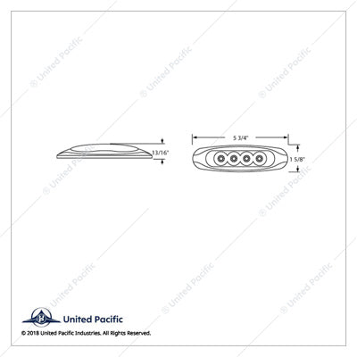 4 LED Reflector Clearance/Marker Light Red Clear -  39401