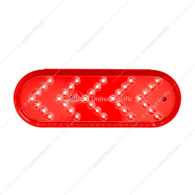 35 LED Reflector Oval Sequential Turn Signal Light Red Led Red Lens  -  39476