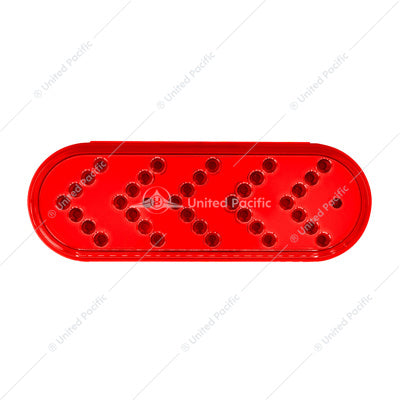 35 LED Reflector Oval Sequential Turn Signal Light Red Led Red Lens  -  39476
