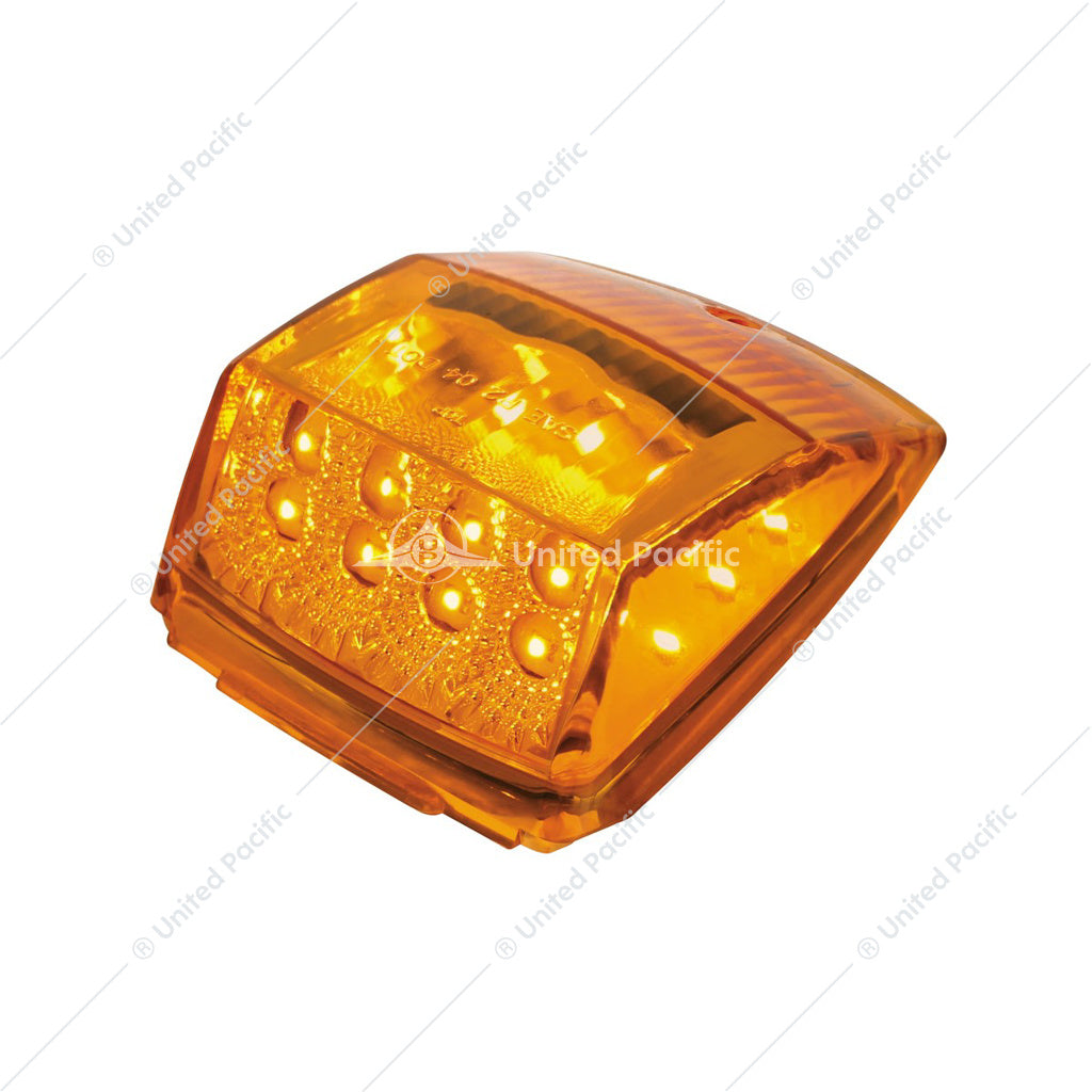 17 LED REFLECTOR SQUARE CAB LIGHT - AMBER LED/AMBER LENS -39527