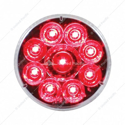 9 LED 2-1/2" Round Pure Reflector Light (Clearance/Marker) - Red LED/Clear Lens  -  39742