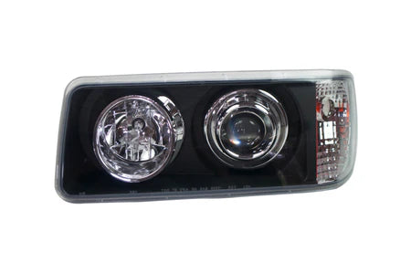 Freightliner FLD 120 Black Projector Headlight Driver Side  -  40542