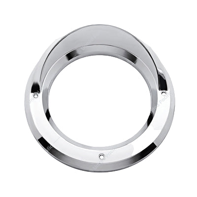 Chrome 4-inch light bezel with visor for grommet mounted truck lights
