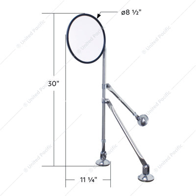 Stainless Tripod Fender Mirror 8 1/2  -  60036