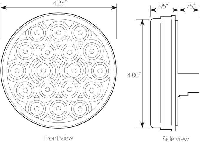 24V 4 Inch Fleet Round Amber/Clear 18 LED Sealed Light  -  76451