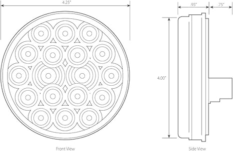 24V 4 inch Round Fleet Amber/Amber 18 Sealed Light  -  76450