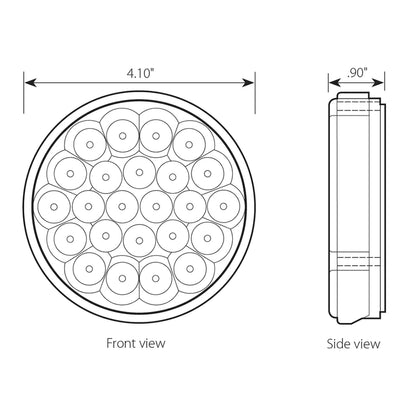 4” Pearl Amber 24 LED Light Amber Lens  -  78270