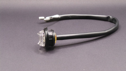 3/4"Clearance & Side Marker 1 LED Light Clear w/Grommet & Pigtail - 8063C