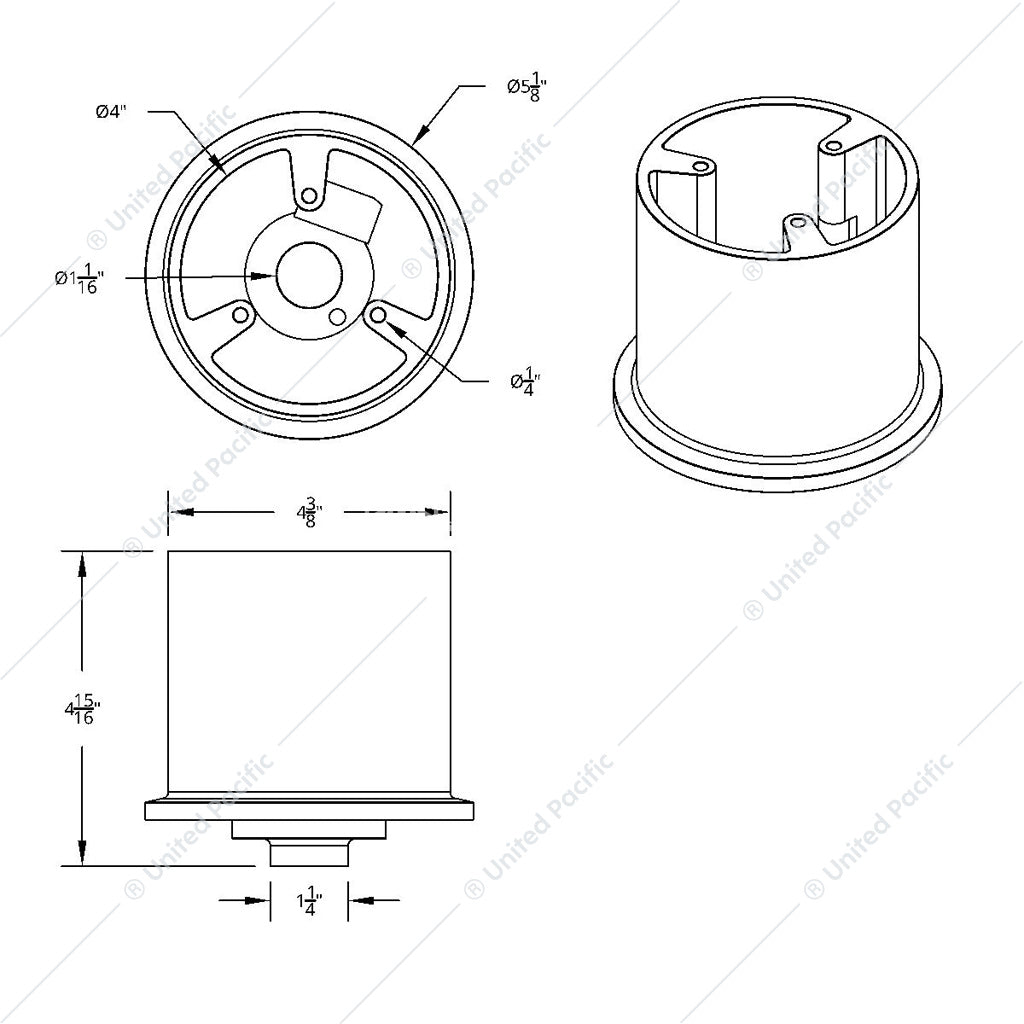 Chrome Steering Wheel Hub For 2007+ Freightliners  -  88238