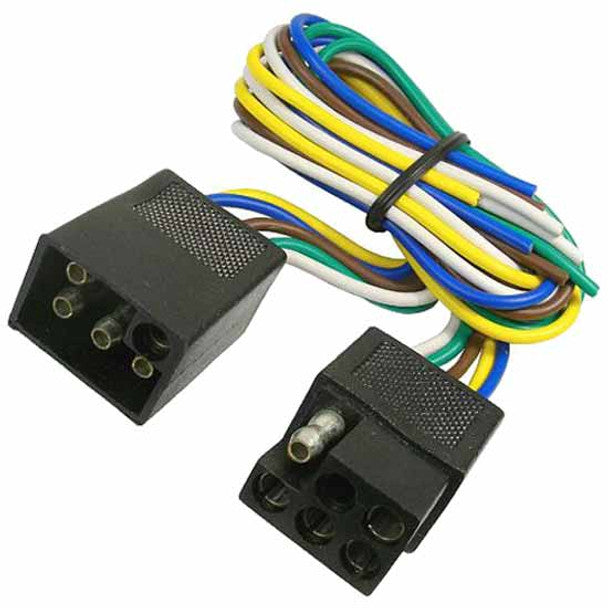5-Way Squared Moisture Proof M/FM Trailer Connectors w/ Polarized Plugs - 98403