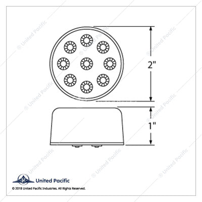 9 LED 2" Reflector Clearance/Marker Light Amber LED  -  38849