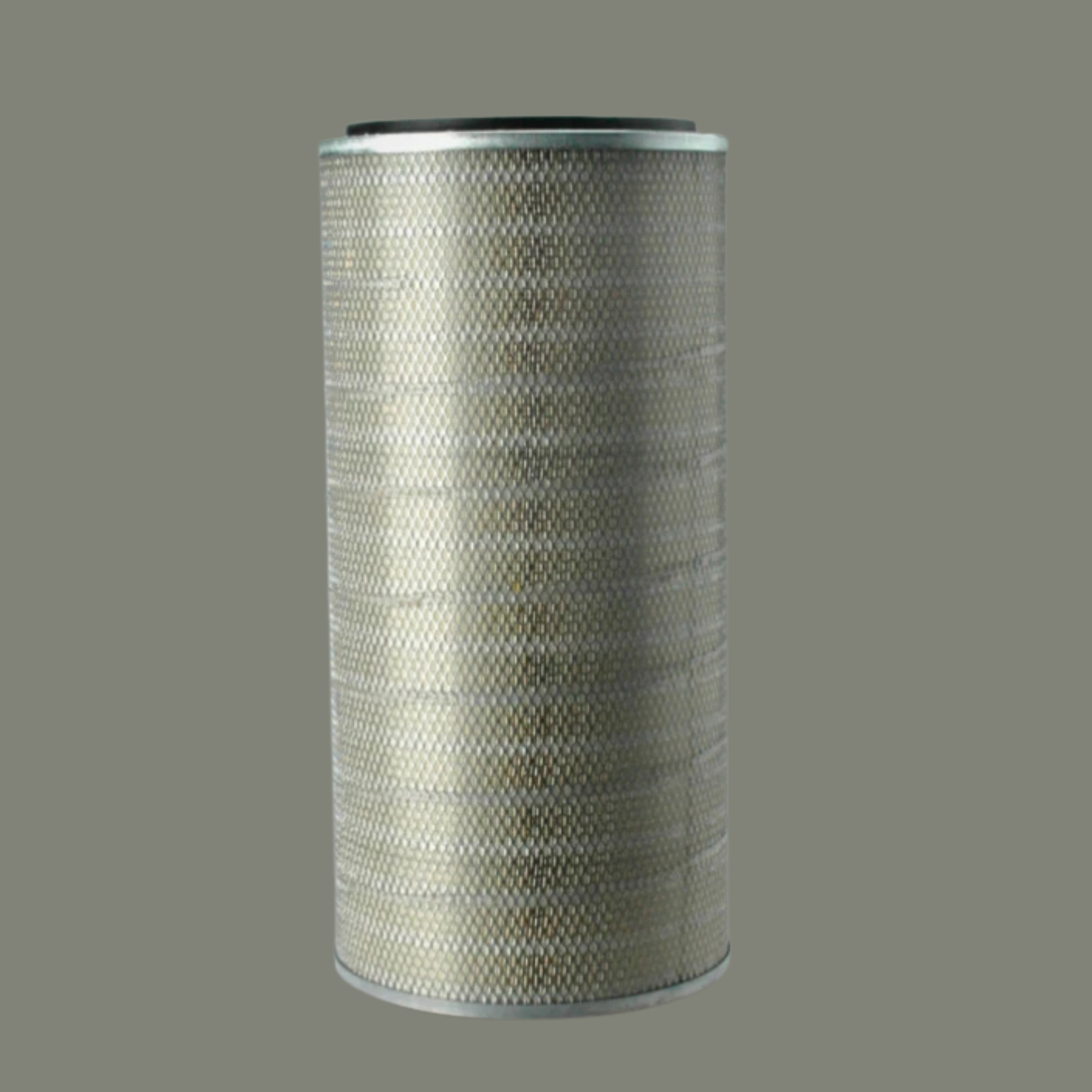 P181186 round heavy-duty air filter for diesel engines with cellulose media and steel liner.