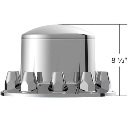 Chrome Dome Rear Axle Cover w/ 33mm Standard Style Push-On Nut Covers - 10316