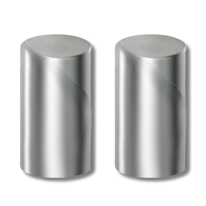 Chrome plastic thread-on lug nut covers M22x1.5, cylinder shape 33mm x 3-1/2in, 20-piece box for semi-truck wheels, protects lug nuts and enhances appearance.