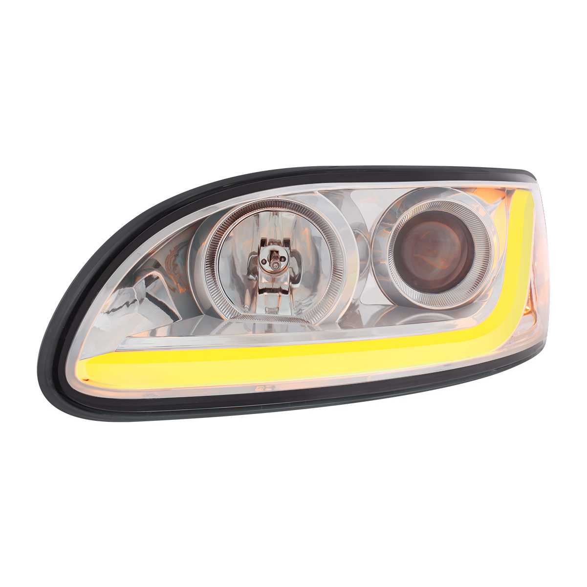 Chrome Projection Headlight With LED Dual Function Light Bar For PB 386 (2005-2015) & 387 (1999-2010) Driver Left  -  31252