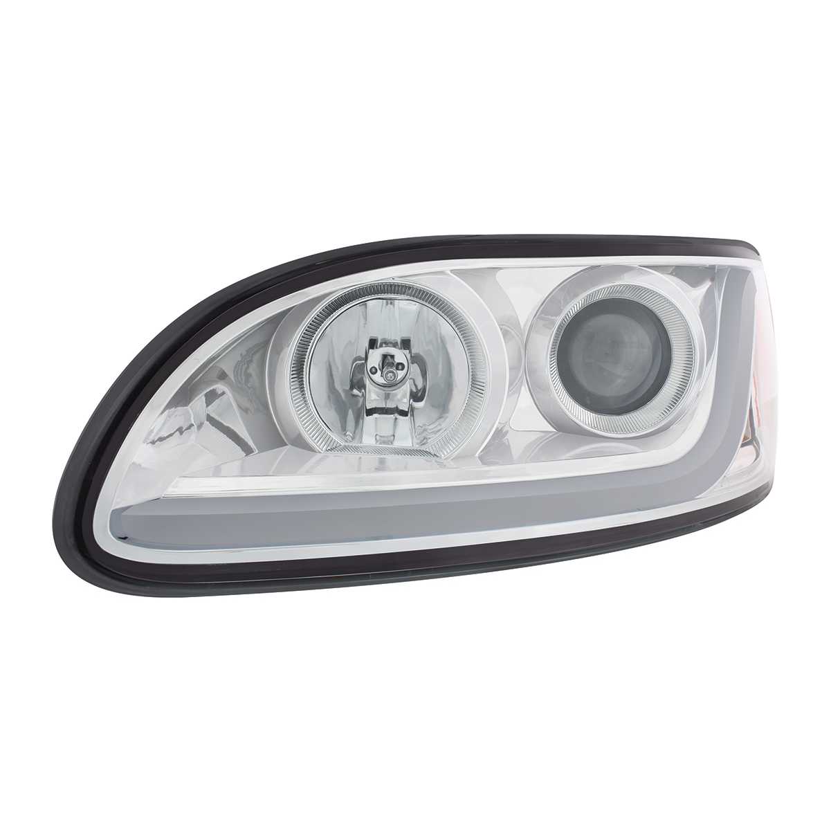 Chrome Projection Headlight With LED Dual Function Light Bar For PB 386 (2005-2015) & 387 (1999-2010) Driver Left  -  31252