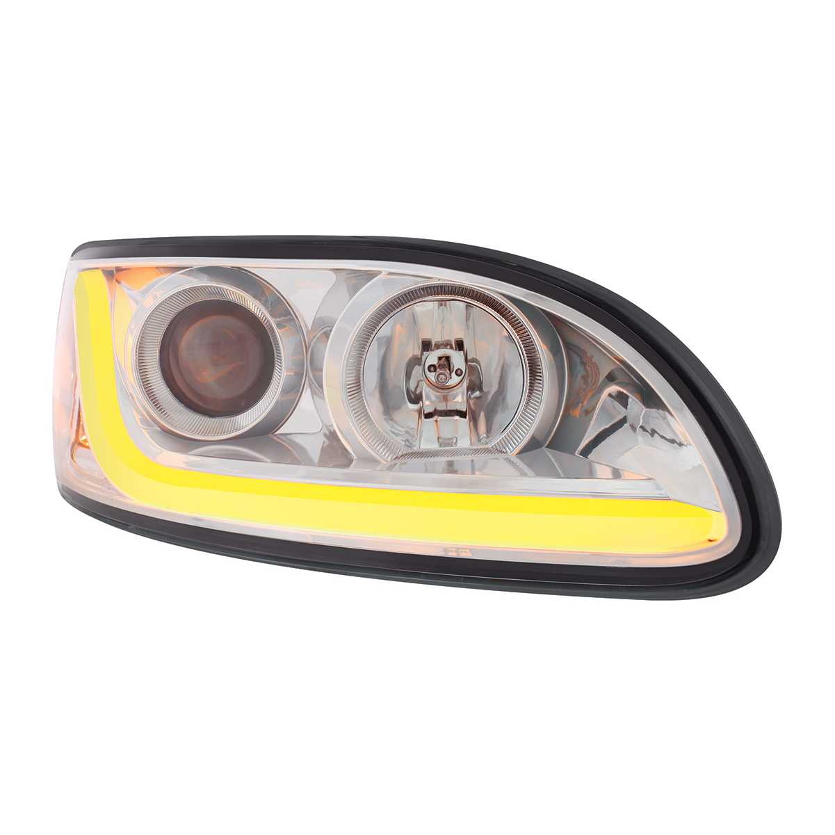 Chrome Projection Headlight With LED Dual Function Light Bar For PB 386 (2005-2015) & 387 (1999-2010) Passenger Right  -  31253