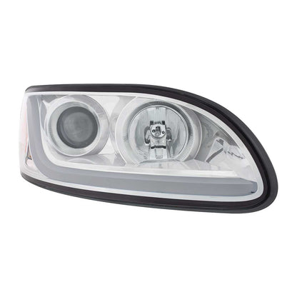 Chrome Projection Headlight With LED Dual Function Light Bar For PB 386 (2005-2015) & 387 (1999-2010) Passenger Right  -  31253