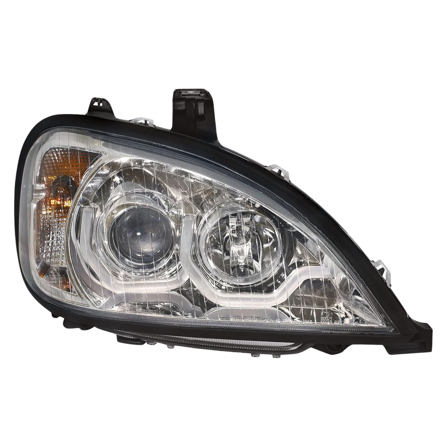 Chrome  Projection Headlight with LED Position Light For 2001-2020 Freightliner Columbia Passenger  -  31257