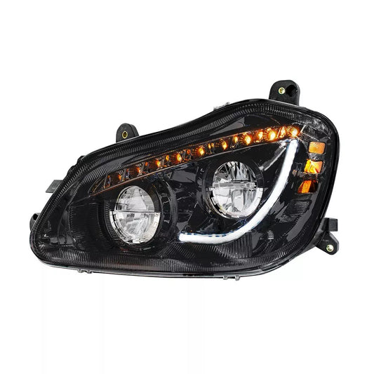 High Power 45 LED Blackout Headlight w/ Sequential Turn Signal for 2013-2021 Kenworth T680 Driver Side - 35891
