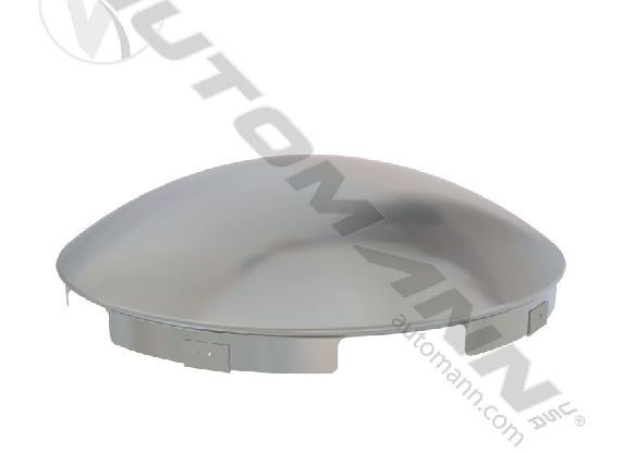 Stainless steel front hub cap with 5-notch dome design and 7/16-inch lip for steel wheels