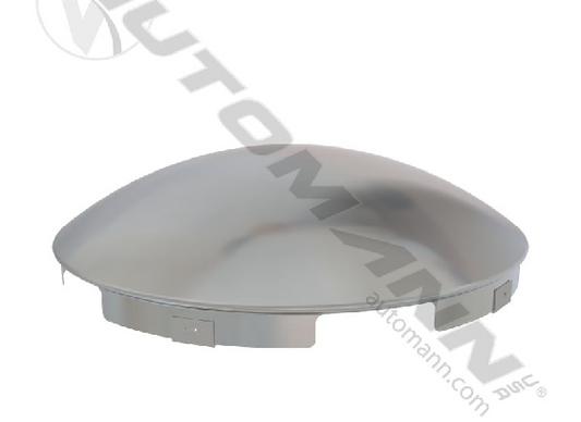 Stainless steel front hub cap with 5-notch dome design and 7/16-inch lip for steel wheels