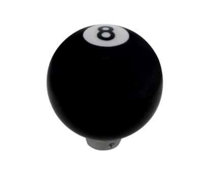pool ball shifter knob, truck gearshift knob, chrome shop accessories, Peterbilt gear knob, Freightliner interior, custom shifter handle