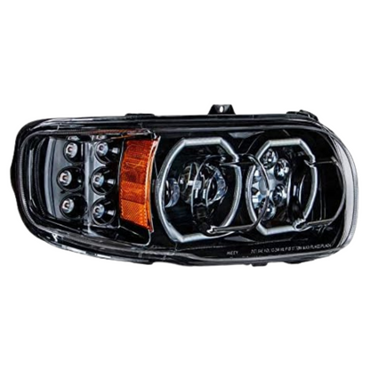 High Power 10 LED Blackout Headlight with 6 LED Turn & 100 LED Halo For 2008-15 PB 388 & 2008-2021 389 - Passenger  -  35787