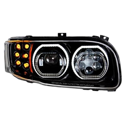 High Power 10 LED Blackout Headlight with 6 LED Turn & 100 LED Halo For 2008-15 PB 388 & 2008-2021 389 - Passenger  -  35787