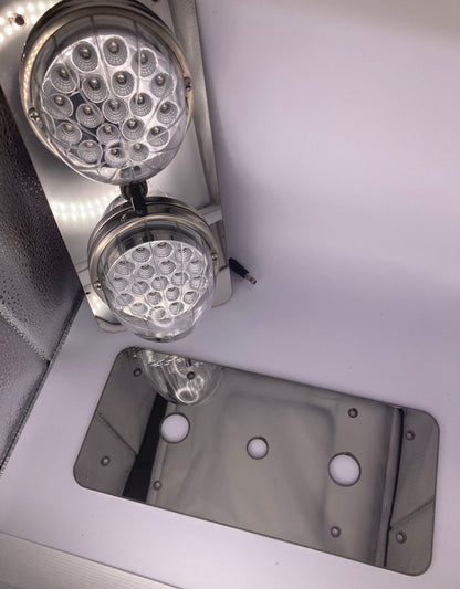 14 GA mirror finish 304 stainless steel watermelon light interior plate with mounting holes  RZ-I4''X9''