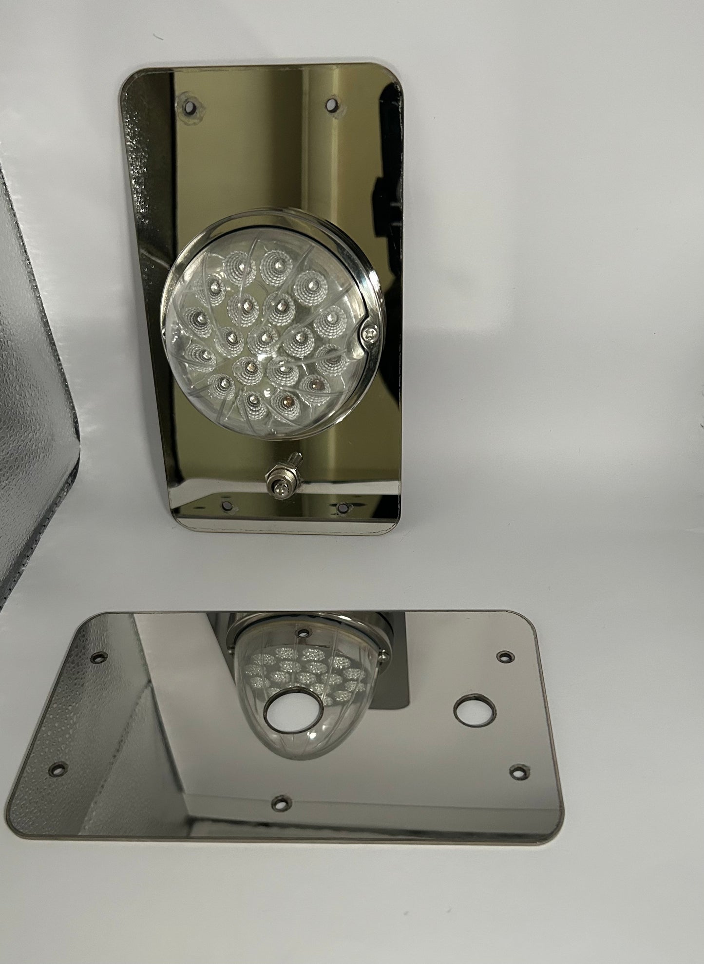 14 GA mirror finish 304 stainless steel watermelon light interior plate with mounting holes - RZ-H4''X7''