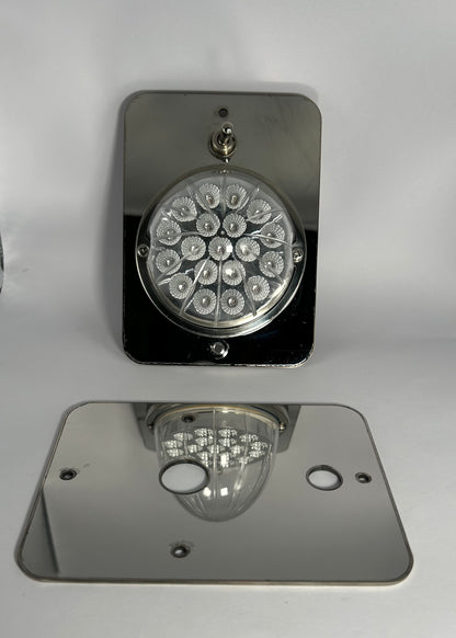 14 Gauge Mirror Finish 304 Stainless Steel Watermelon Light Interior Plate White Mounting Holes  -  RZ-G4''X5.5''