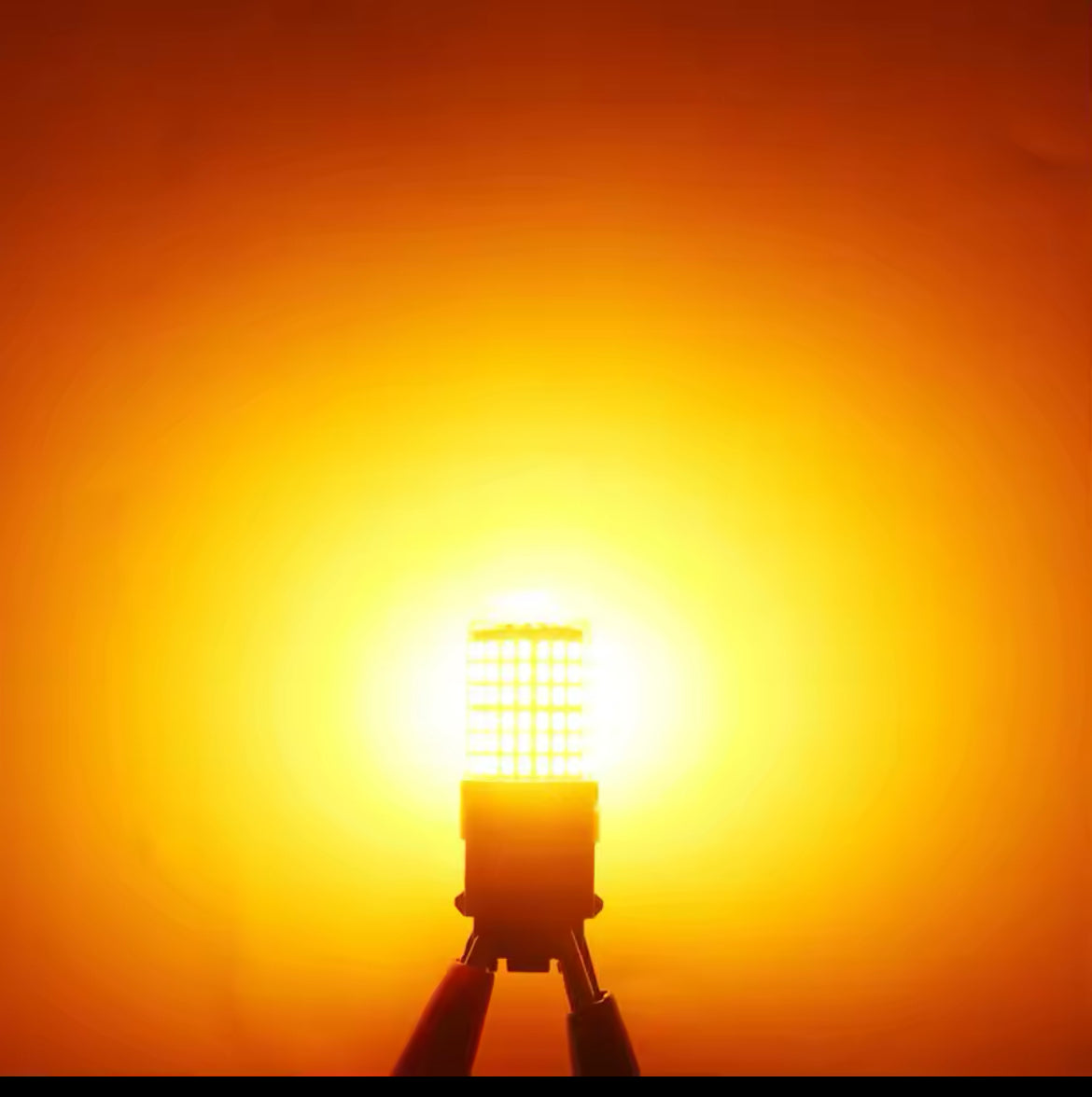 2Pcs Amber T25 3157 LED   - 3157 P27/7W T25
