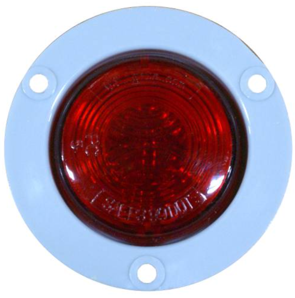Light, Flush Mount, Round, 2", Red With Gray Flange - MTSEF2000R-2