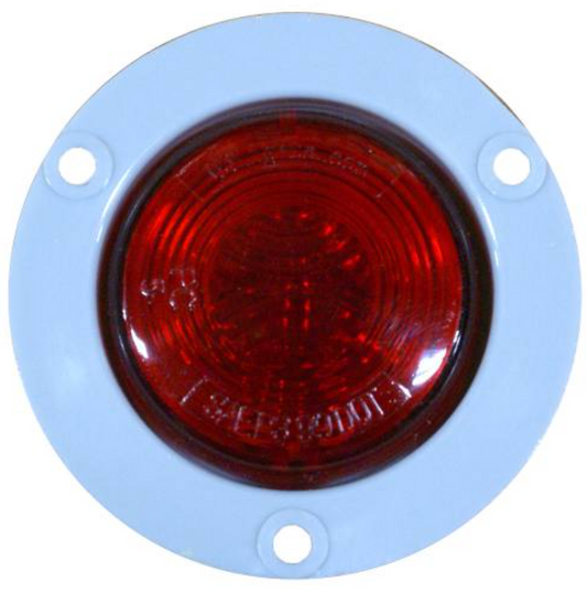 Light, Flush Mount, Round, 2", Red With Gray Flange - MTSEF2000R-2
