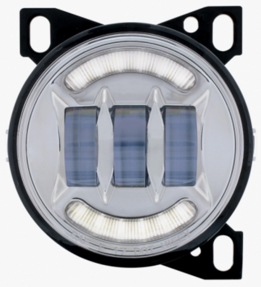 18 LED Chrome Fog Light with LED Light Bar For Peterbilt 579 (2012-2021) & Kenworth T660 (2007-2017)-Chrome  -  36605