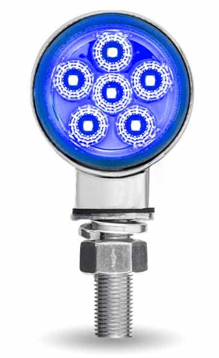 Amber/Red Clearance Marker to Blue Auxiliary 1.8″ Mini Double Face Round Light - TLED-DL1XB
