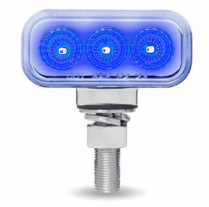 Amber/Red Clearance Marker to Blue Auxiliary 1.5″ x 3″ Mini Double Face Rectangular Light - TLED-DR1XB