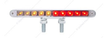 20 LED 9" Double Face Light Bar - Amber/Red Clear - 39202