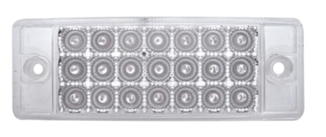 21 LED Rectangular Clearance Marker Marker Light Amber LED Clear Lens  -  38296