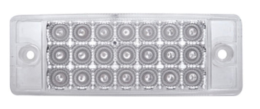 21 LED Rectangular Clearance Marker Marker Light Amber LED Clear Lens  -  38296