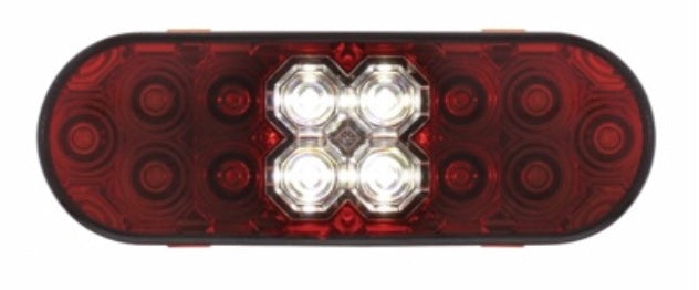 6" Oval Combo Light With 14 LED Stop Turn & Tail & 16 LED Back-Up Red LED/Red Lens  -  36609