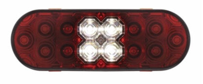 6" Oval Combo Light With 14 LED Stop Turn & Tail & 16 LED Back-Up Red LED/Red Lens  -  36609