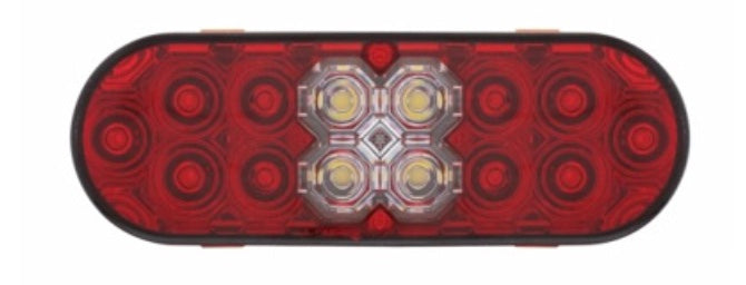 6" Oval Combo Light With 14 LED Stop Turn & Tail & 16 LED Back-Up Red LED/Red Lens  -  36609