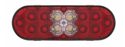6" Oval Combo Light With 14 LED Stop Turn & Tail & 16 LED Back-Up Red LED/Red Lens  -  36609